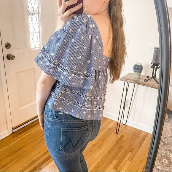 Tularosa Laney Crop Top Navy White S - Picture 2 of 8